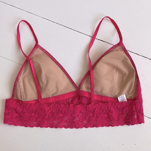 Hanky Panky Signature Lace Padded Triangle Bralette - Hot pink, Size: la… - Picture 2 of 6